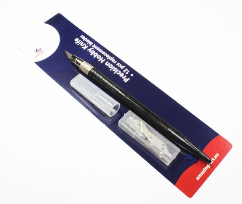 AMAZING ART - PAKIET 5 SZTUK - NÓŻ SKALPEL MODELARSKI + 12 OSTRZY