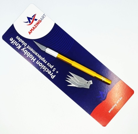 AMAZING ART - PAKIET 5 SZTUK - SKALPEL MODELARSKI GOLD + 5 OSTRZY