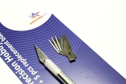 AMAZING ART - PAKIET 10 SZTUK - SKALPEL MODELARSKI SILVER + 5 OSTRZY